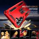 IKAZZ for Galaxy S25 Plus Case,Military Grade Shockproof Heavy Duty Protective Phone Cover Pass 16ft Drop Test with Magnetic Kickstand Car Mount Holder Red