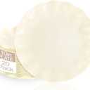LIYH 20 Pcs 10 Inch Beige Plastic Plates Reusable - Unbreakable Plastic Scalloped Wavy Dinner Plates for Baby Shower Camping Party Outdoor Picnics Dishwasher Safe BPA Free