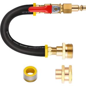 RV Winterizing kit & Sprinkler Blowout Adapter with shut off valve Air compressor Quick-Connect plug garden hose Water Blow Out Fitting for Winterize Sprinkler Systems, Camper,Motorhome