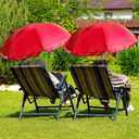 Buryeah 2 Pcs Automatic Chair Umbrella with Universal Clamp 44" UPF 50+ Portable Clamp on Beach Chair Adjustable Wheelchair Umbrella for Outdoor Patio Parasol