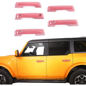 for Bronco Door Handle Inserts Trim Cover, Tailgate Handle Cover for Ford Bronco 2021 2022 2023 Exterior Accessories Pink 5 PCS (NOT for Sport)