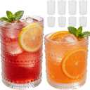 Hobnail Drinking Glasses Set of 8Includes 12 oz beer glasses and 10 oz cocktail glasses.Kitchen Water Glass Cup,Bar Tumbler Glassware Set for Whiskey, Beer, Cocktail, Juice, Milk