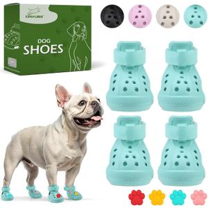 Dog Shoes for Hot Pavement - Non-Slip Summer Dog Booties for Small Medium Large Dogs, Reflective Pet Boots & Paw Protectors, Easy ON & Off, Waterproof and Easy-Clean for Beach Outdoor (Aqua Green, M) (Size 5/M (Paw Width:1.77"-1.96"))