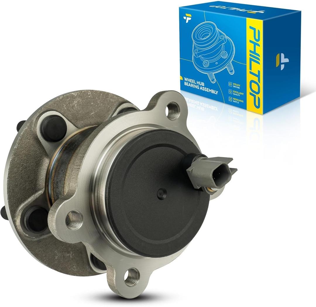 PHILTOP 512496 FWD Rear Wheel Bearing Fit for Ford Escape 2013-2019, Ford C-Max 2013-2018, Lincoln M-k-c 2015-2019, 5 Lugs 1pc Wheel Hub Assembly W/ABS