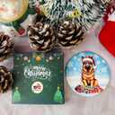 2 x Cute Christmas Santa Hat German Shepherd Dog Ceramic Ornament - Dog Christmas Ornaments - German Shepherd Gifts for Women