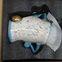 Canister With Attitude,Large Capacity Cute Sassy Tea Pot Storage with Airtight Lid Fun Food Jar Stylish Teapot Large Ceramics Lid, Creative for Coffee, Tea, Sugar, and Spices,With Spoon (Cyan)