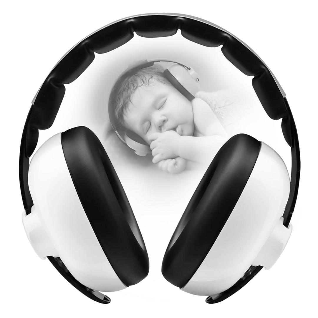 Baby Headphones Noise Cancelling Headphones for Babies for 3 Months to 3 Years - white