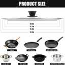 Pan Lid Fits 11, 12 & 13 Inch Cookware, Universal Lid for Pots, Pans and Skillets,Replacement Frying Pan Cover with Tempered Glass Top, Stainless Steel Cast Iron Skillet Lids - Heat Resistant Handle