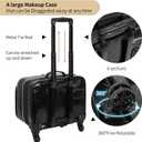 OCHEAL 18 Inch Rolling Makeup Train Case, Extra Large Travel Cosmetic Organizer Storage Trolley with Wheels, 3 Layers & 3 Travel Makeup Bags Carry On for Hairstylist Cosmetology Artist