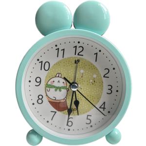 Analog Alarm Clock, 4-inch Super Silent Non-Ticking Metal Hour Clock, Battery Powered, Simple Design, Cute Animal Shape, Bedroom, Bedside, Desk, Adults, Children, Gifts, Green