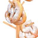 Pretzel Holder Stand, Pretzel Holder, Tree -Shaped Pretzel Stand Wood For Pretzel Display and Hanging Sausage Stand Contains 6 Pillars For Oktoberfest Party (6.29x6.29x12.59in)