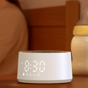 Dreamegg Sound Machine for Baby Adult Sleep, White Noise Alarm Clocks for Bedrooms Heavy Sleepers Travel, White