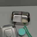 Everusely - Bento Box - Green, 27oz / 0.8 L - Stainless Steel Lunch Box with Leakproof Condiment Container - 3 Compartment Snack Organizer for On the Go Meals - Freezer & Dishwasher Safe