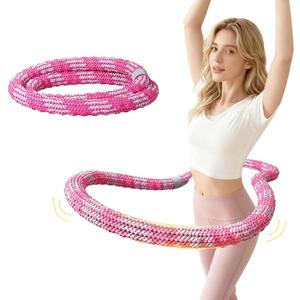 Soft Spring Hula Circles,Weighted Hula Hoops for Women,Weight Loss,3.3lb Foldable Fitness Hoop, Silent Type,Fabric, Noise-Canceling, Portable Exercise,for Women Beginners Adults Kids, Home Travel Gym, 47.62"