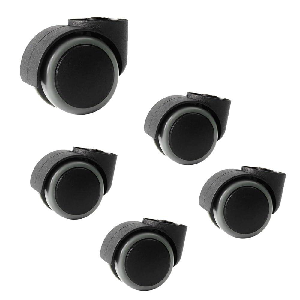 Office Chair Casters 2-Inch Stemless Replacement Wheels - 5pcs Universal Caster Wheels for Swivel Chairs, Scratch-Free and Quiet Movement (Gray)