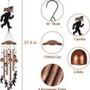 Bigfoot Wind Chimes for Outside, Sympathy Wind Chimes for Outdoors Garden Decor with Natural Sounds, Big Foot Sasquatch Gifts for Women Mom and Grandma