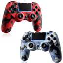 KDYGPDCT 2 Pack Wireless Controller for PS4/Pro/PS3,Wireless Remote Gamepad with 1000mAh Battery | Double Shock | Audio | 6-Axis Motion Sensor | Share Button (Red + Blue)