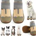 Dog Shoes for Large Dogs, Medium Dog Boots & Paw Protectors for Hardwood Floors, Outdoor Dog Booties for Hot Pavement Winter Snow Hiking, Waterproof Dog Shoes with Reflective Strips Size 4 (#4 (width 1.96 inch) for 36-43 lbs)
