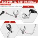 1/2'' Full Polish Drive Jumbo Crowfoot Wrench, Open End Wrench, Metric, 30mm, CR-V Steel, Tools for Mechanics Maintenance or Repairs, Access Fasteners in Tight Spaces Work Hard-To-Reach Areas