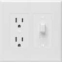 TayMac 2772W MASQUE REVIVE White 2-Gang Duplex and Toggle Cover-up Wall Plate, Decorator Electrical Outlet Cover Replaces Old and Discolored Wall Plate