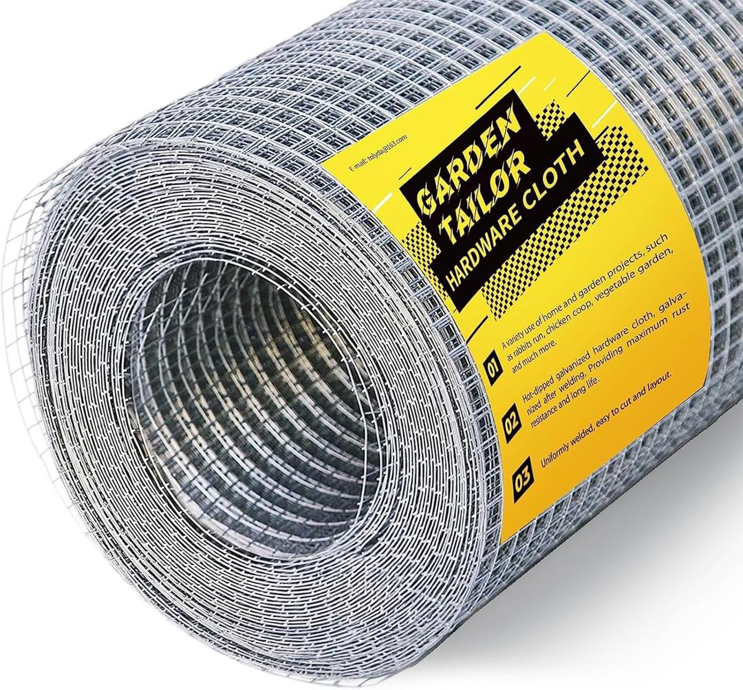 Hardware Cloth 1/4 inch 48 x 100 ft Wire Fencing: Galvanized Welded Garden Fence Roll Square Mesh 23 Gauge Chicken Rabbit Snake Cage Heavy Duty Welding Fencing
