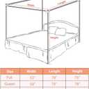 Full Size Canopy Bed Frame, Thicken Stainless Steel, Bed Post Poles, Metal Connectors,  Full Size Canopy Bed Frame, TThickened Full Size: 53” x 78” x 78”( L x W x H). 16 standing poles, 8 length poles, 6 width poles, 4 Metal connectors and Installation instructions