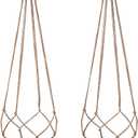 EBOOT 2 Pack 48 Inch Large Macrame Plant Hanger Rope to Hang Flower Pot Plant Holder for Indoor Outdoor Decorations, 4 Legs (Linen Color)