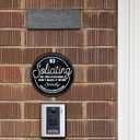 No Soliciting Sign Wall Art Decor for Front Door, Funny Do Not Knock or Ring Doorbell Sign, Black Front Door Hanging Decor, 6 Inches Wood Plaque House Accessories for Home