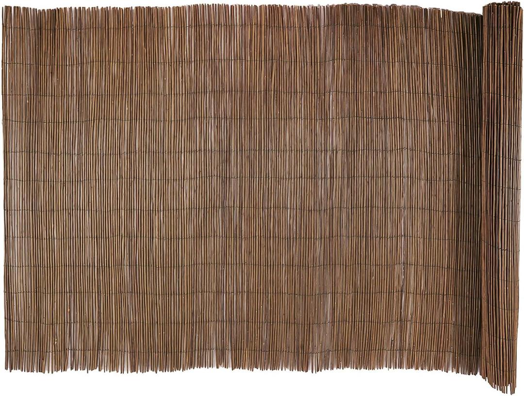 Natural Willow Fence Roll 4FT x 14FT, Eco-Friendly Garden Border Privacy Screen, Rustic Decorative Fencing for Backyard, Patio, Lawn, or Balcony