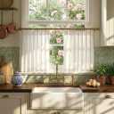 NICETOWN Pinch Pleated Linen Kitchen Curtains 24 Inches Long, 2 Panels Set Natural French Rustic Light Filtering Short Curtains for Cafe Bar Living Room Bedroom Window, 40" W x 24" L