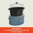 bella 6.0 Qt Programmable Slow Cooker, Ceramic Nonstick Coating, Adjustable Temperature & Cooking Times, Dishwasher Safe Stoneware Pot & Tempered Glass Lid, Tangle Free Cord Wrap, Surf, 6 Quarts
