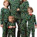 Rnxrbb 2025 Family Christmas Pajamas Matching Sets Holiday Xmas Christmas Pjs Jammies for Women Men Couples Adult Kids (Small, Green Christmas Lights)