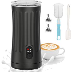 Milk Frother, 4-in-1 Milk Steamer and Frother, 8.1oz/240ml Automatic Warm and Cold Foam Maker, Auto Shut-Off Frother for Coffee, Latte, Cappuccino, Macchiato(Black)