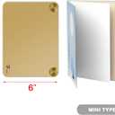 Gold Metallic Glossy Mirror Small White Board with Nail Support, Mini Desktop Glass Whiteboard, Desk White Board Dry Erase with Accessories, Stenography Artifact for Office Homeschooling Dcor, 8x6''