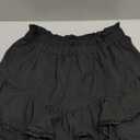 Flowy Shorts for Women Casual Boho Ruffle Tiered Skorts High Waist Mini Skirts Golf Tennis Crochet Shorts (Large, All Black)