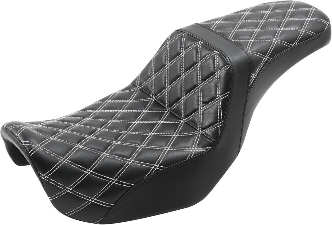 Driver Passenger Seat Step-up Seat Fit for Harley Dyna Street Bob FXDB Low Rider FXDL/FXDLS Super Glide Custom FXDC Wide Glide FXDWG Fat Bob FXDF Switchback FLD 2006-2017