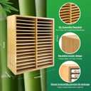 Marker Organizer for 288 Markers,Bamboo Wooden Desk Storage Organizer Rack,Markers Pens Pencils Art Brushes Storage Holder for Home Classroom Office Decor