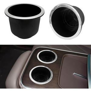 2PCS Cup Holder Insert, Automotive Cup Holders, Large Capacity Plastic Vehicle Cups Holder Insert Replacement, Portable Recessed Plastic Vehicle Drink Can Adapter Universal for RV Boats Sofas