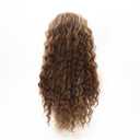 Fencca Brown Highlights Long Curly Wigs for Women Heat Resistant Synthetic Hair Brown Mixed Blonde Wave Curly Wig