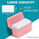 H4D Index Card Holder 3x5, Index Card Box Organizer Case, 3x5 Flash Note Card Holder, 3 Packs (Pastel Colors)