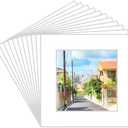 15 Pack 12x12 White Picture Mats, Frame Mattes for 8x8 Pictures Display Photo Frame Mat Core Bevel Cut Mat Board Show Kit for Photos, Prints, Artworks