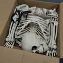 NEROSUN 5.4FT Halloween Skeletons Decoration, Posable Life Full Size Skeleton with Dog Skeleton, Realistic Plastic Human Bones for Halloween Props Haunted House Graveyard Party Decor
