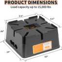 OULEME Trailer Jack Block, 15,000 lbs Leveling Block for RV Camper Travel Trailer 5th Wheel, Fits 8.5” Pad, Tongue Stand/Round Square Scissor Stabilizer Jack and Wheels, 2 Pack