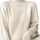 Women's High-Necked Thick Sweater Sweater Loose Knit Long-Sleeved Bottoming Shirt, Size S