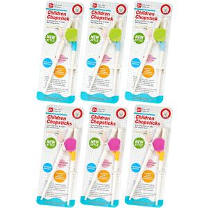 MoHern Kids Chopsticks Training for Toddlers - 6 Pairs, Beginner Support (Pink&Green)