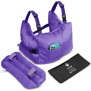 Zomaple Mastectomy Recovery Pillow + Strap & Seat Belt Cover  Post-Op Essentials, Breast Augmentation/Reduction & Mastectomy Recovery Supplies  Washable Cover for Comfort & Support (Imperial Purple Advanced Plus Set)