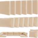 Aoxun 14-Piece Outdoor Cushions Covers with Zippered and Anti-Slip Dot, Patio Cushion Covers Replacement for Outdoor Furniture, Washable Reusable Couch Protectors, Beige (Covers Only)