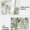 Sage Green Eucalyptus Swag Curtain Valance for Windows,Watercolor Leaves Window Treatments Short Swag Topper for Kitchen Windows Bathroom Bedroom,28 x 36 Inch