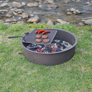 Commercial Fire Ring 32 Inch with Swivel Grate - Campfire Ring Commercial Fire Ring 32 Inch with Swivel Grate - Campfire Ring