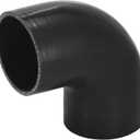 X AUTOHAUX 70mm 2.75" ID 90 Degree Elbow Silicone Reducer Hose Silicone Hose Coupler Intercooler Tube Black for Car Intercooler Intake Piping